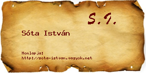 Sóta István névjegykártya